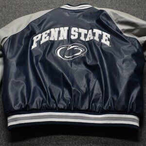 Penn State Nittany Lions Varsity Jacket Men’s L Faux Leather Wool Steve & Barrys